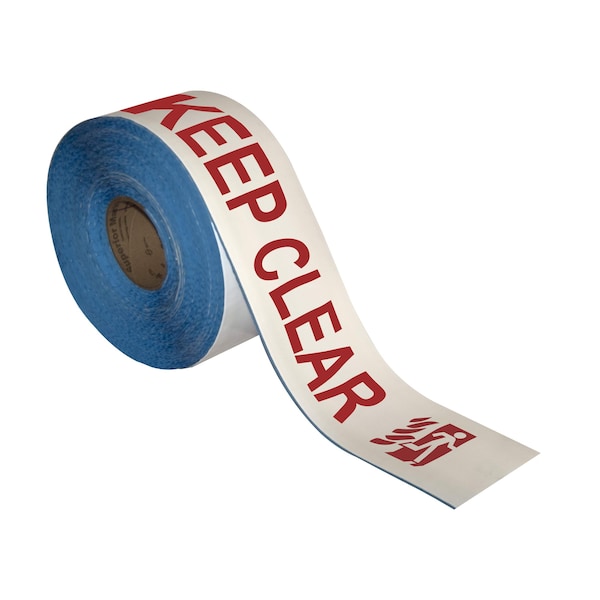 Superior Mark Floor Marking Message Tape, 4in x 100Ft , EMERGENCY EXIT KEEP CLEAR IN-40-747I - main